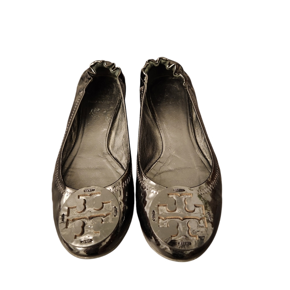 Tory Burch black patent flats size 9 formal casual business flats